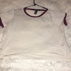 Maroon and white forever 21 crop top